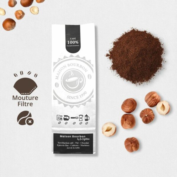 cafe aromatise noisette decafeine sachet de 250g