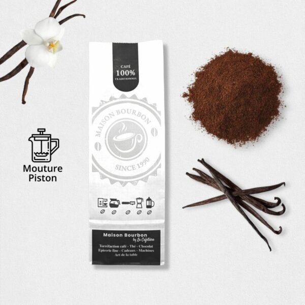 cafe aromatise vanille piston sachet de 250g